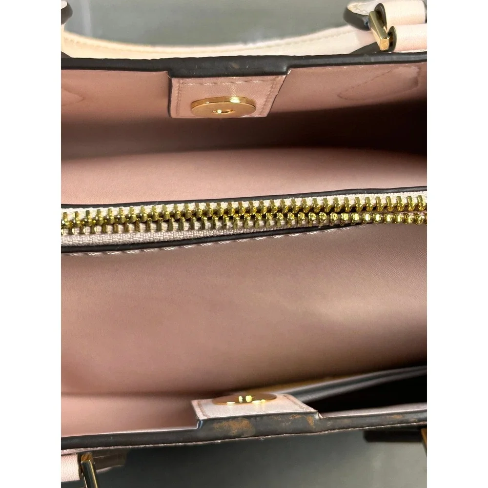 Michael Kors Pink Pebbled Leather Satchel and Dome Pouch 2-in-1 Handbag Set
